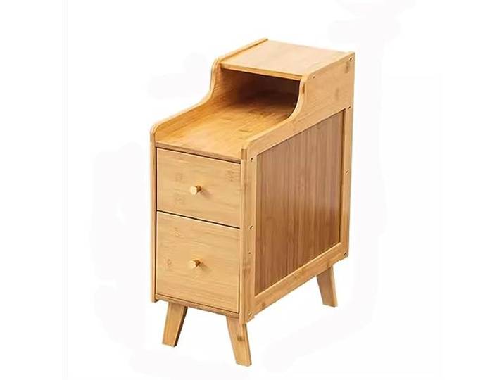 YANG11FAN Vielseitig Nachttisch, mit 2 Schubladen, schmaler Seitenschrank Holz(Color,Mittel)