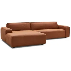 MAISON Ecksofa Houston Stoff Braun Camel