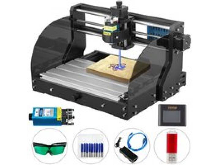 VEVOR Graveur Laser CNC 3018 500mW, Machine de gravure cnc bois, Machine CNC 3018 Pro GRBL Laser, pour graver des matériaux mous