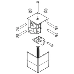 HSK Ersatzteile Eckverbinder Oberprofil komplett, Chrom, E88223-41 E88223-41