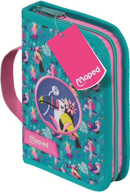Trousse garnie 1 étage 31 pcs fermeture éclair Tropical - Maped