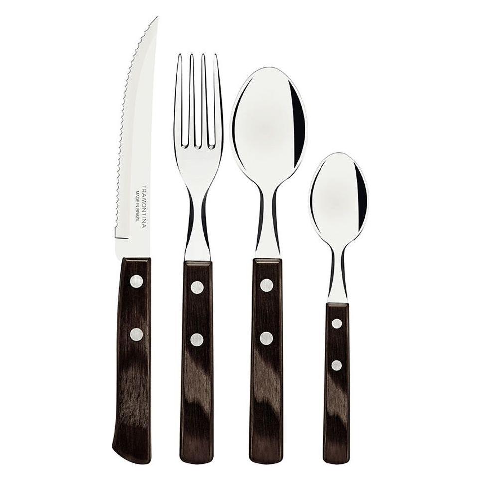 Tramontina 24-teiliges Besteckset Polywood Kastanie (24 Stk., Besteck Set) (45306113)