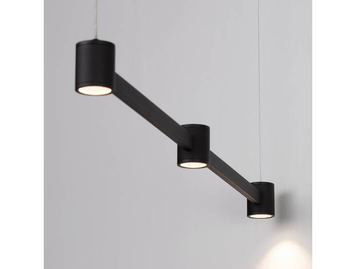 Suspension Puize 80 x 140 x 6cm Noir/Noir 3 Aluminium LED non-remplaçables Module LED