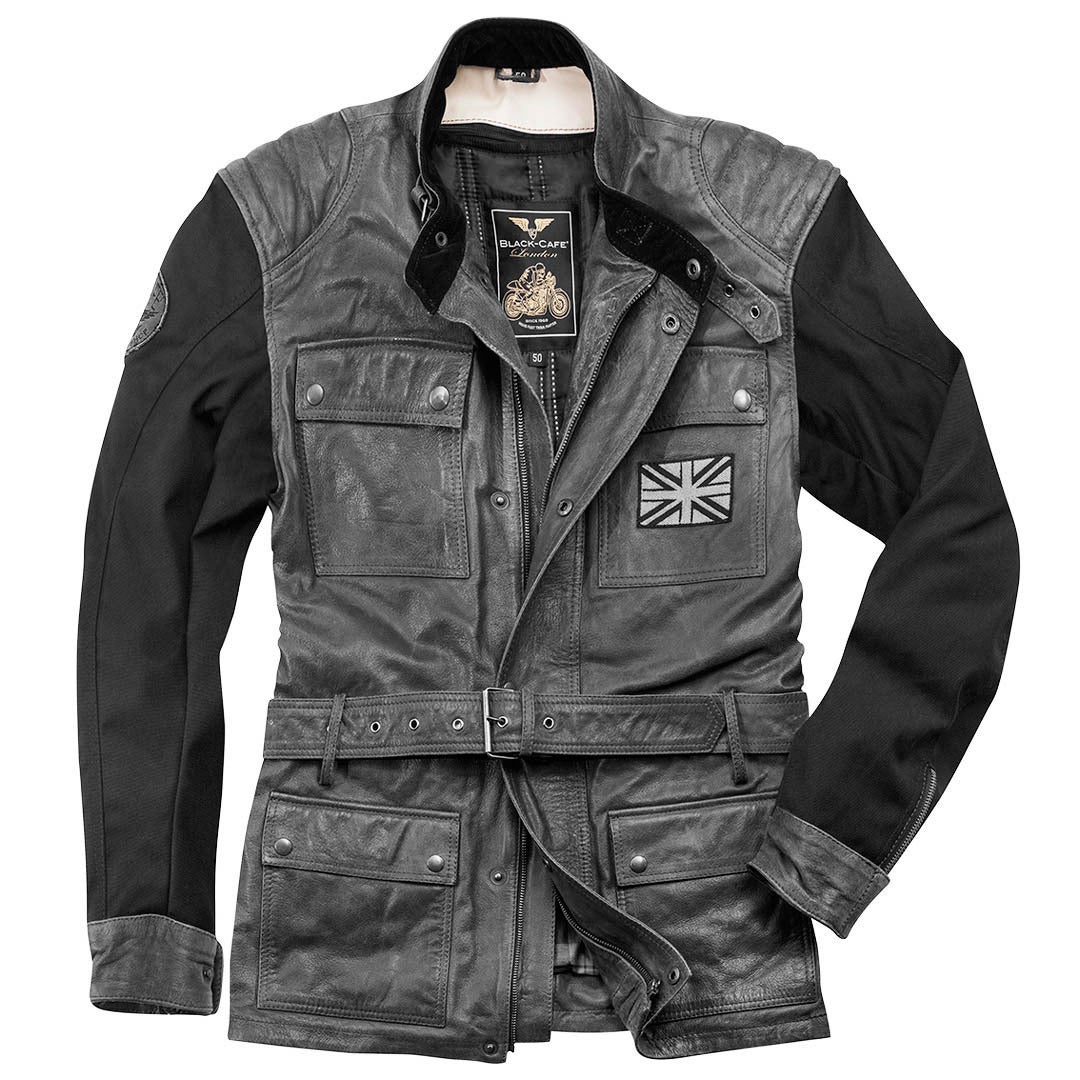 Black Cafe London Black-Cafe London Retro Motorradlederjacke LJ-181369-BCL-50-52
