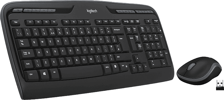 Pack Teclado + Ratón - Logitech Combo MK330, Inalámbrico, USB Logi Bolt, Bluetooth, Silent Touch, Personalizable, Multisistema, Negro