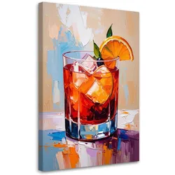 LEINWANDBILD Negroni Cocktail Getränk 40x60cm
