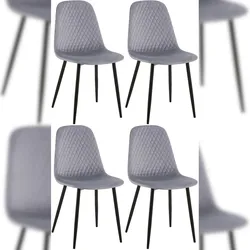 CLP 4er Set Stühle Giverny grau/Samt