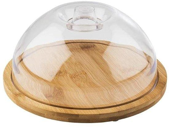 Famanu serveerschaal met beschermkap, diameter: 20,5 cm – Naturel