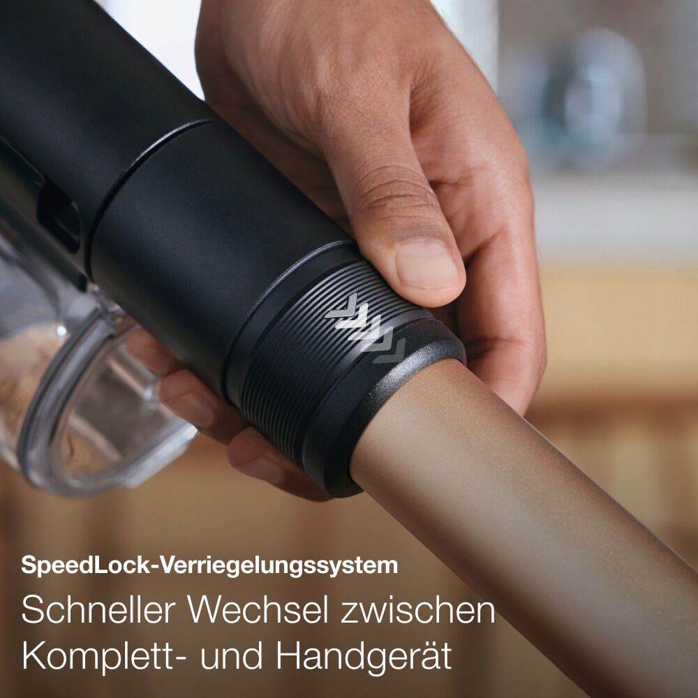 Miele Akku-Handstaubsauger "Duoflex HX1 Cat Dog", schwarz (obsidianschwarz spacegrau), B:26cm H:125cm T:26cm, Akkusauger, SpeedLock Wandhalterung ein Klick vom Komplett- zum Handgerät, Akku-Handstaubsauger