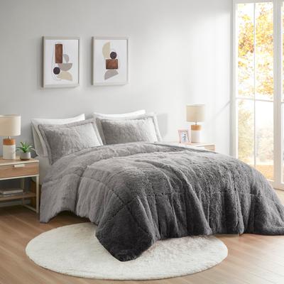 Intelligent Design Brielle Malea Shaggy Faux Fur Ultra-Soft Comforter Set with Matching Shams