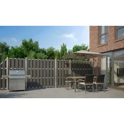 WPC Sichtschutzzaun Grevesmühlen 96 x 180 auf 90 cm – Zaunelement aus WPC, Anthrazit – Querriegel als Aluminium – ideal für Garten & Terrasse