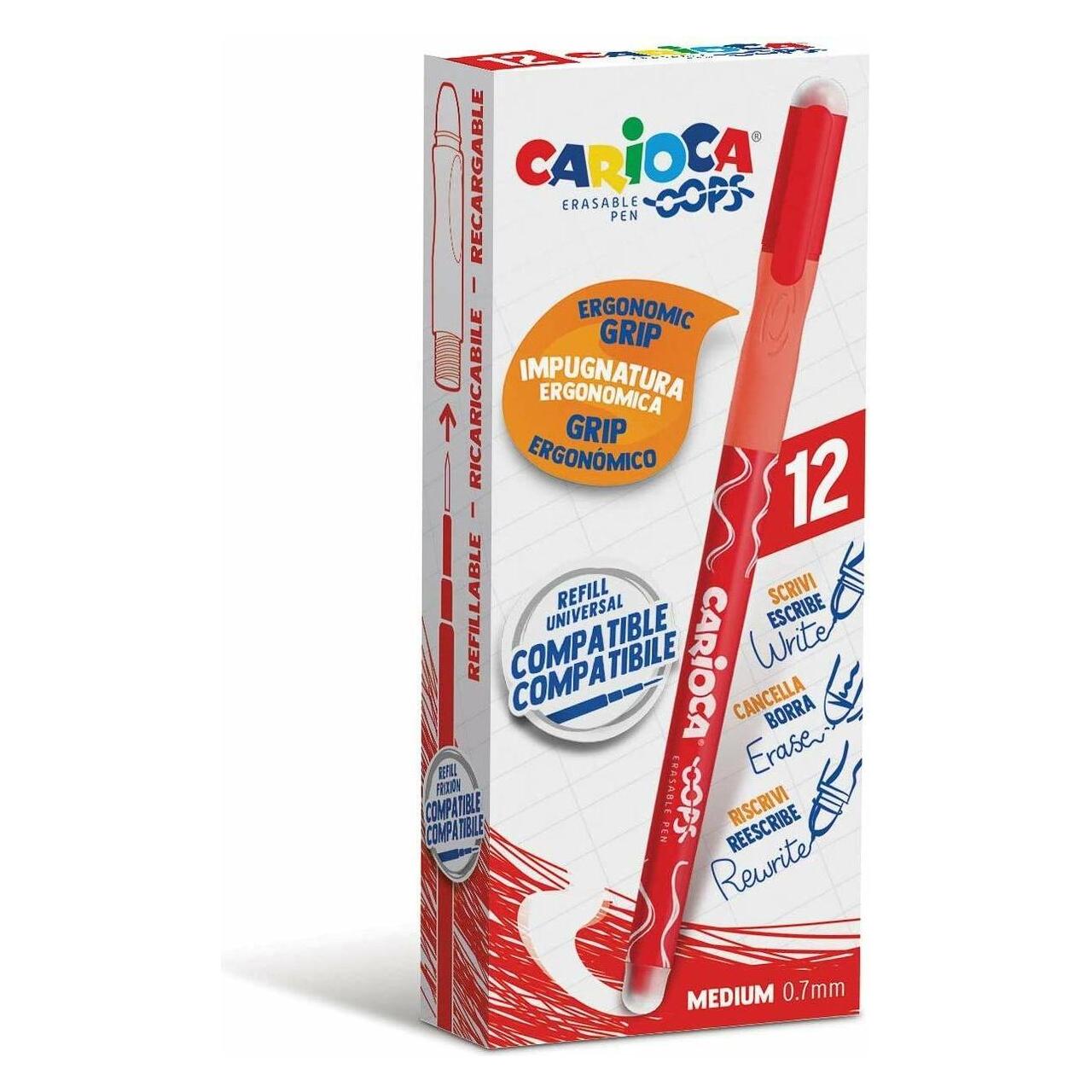 Carioca 43039/03 Gelschreiber mit Kappe Rot Medium 12 Stück(e) (12x) (39826231)