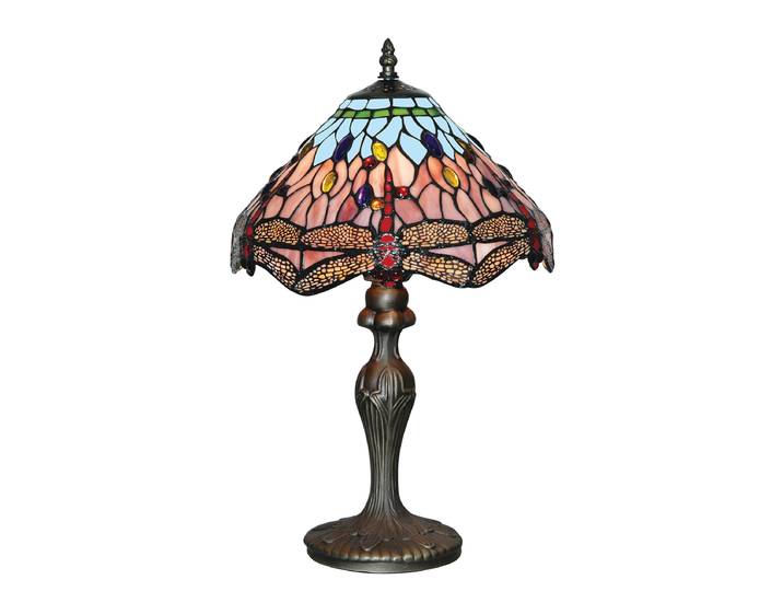 Lampe de table Dragonfly 42 x 45 x 42cm Multicolore/Laiton Laiton verni Verre coloré E27