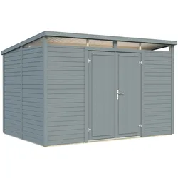 Palmako Gerätehaus Elias 7,3 m2 - 16 mm hellgrau lackiert