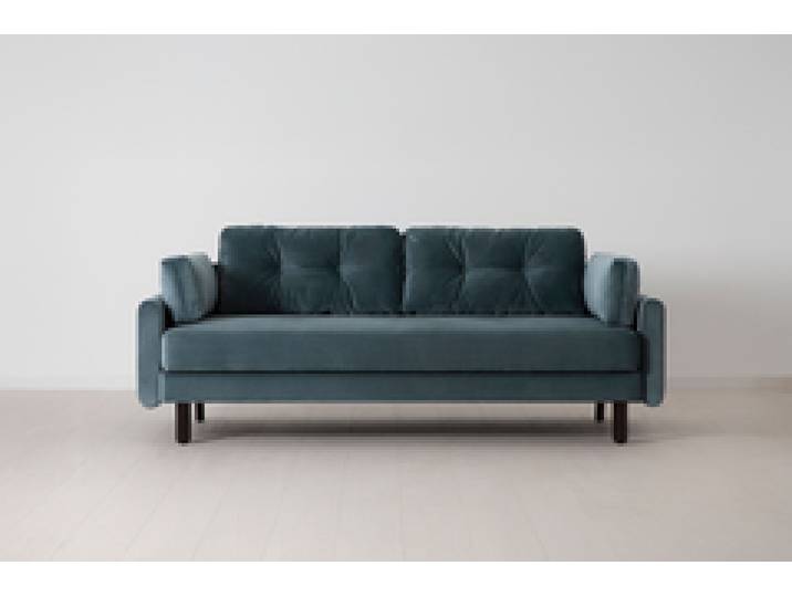 Model 04 Dreisitzer-Schlafsofa, Wasserblau