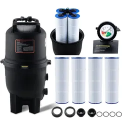 VEVOR Kartuschen-Poolfilter, 30 m2 Filterfläche, Einbau-Poolfilter, oberirdisches Schwimmbad-Filtrationsfiltersystem mit Upgrade-Filter und auslaufsicher, für Whirlpools, Spa, aufblasbare Pools