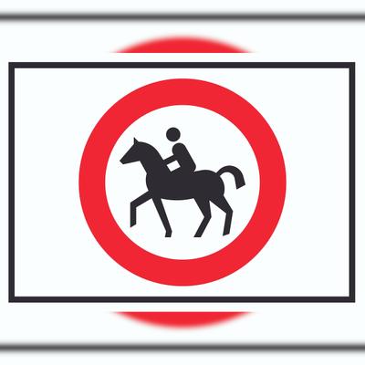 HB-Druck Reiten verboten Symbol Schild A2 Rückseite selbstklebend