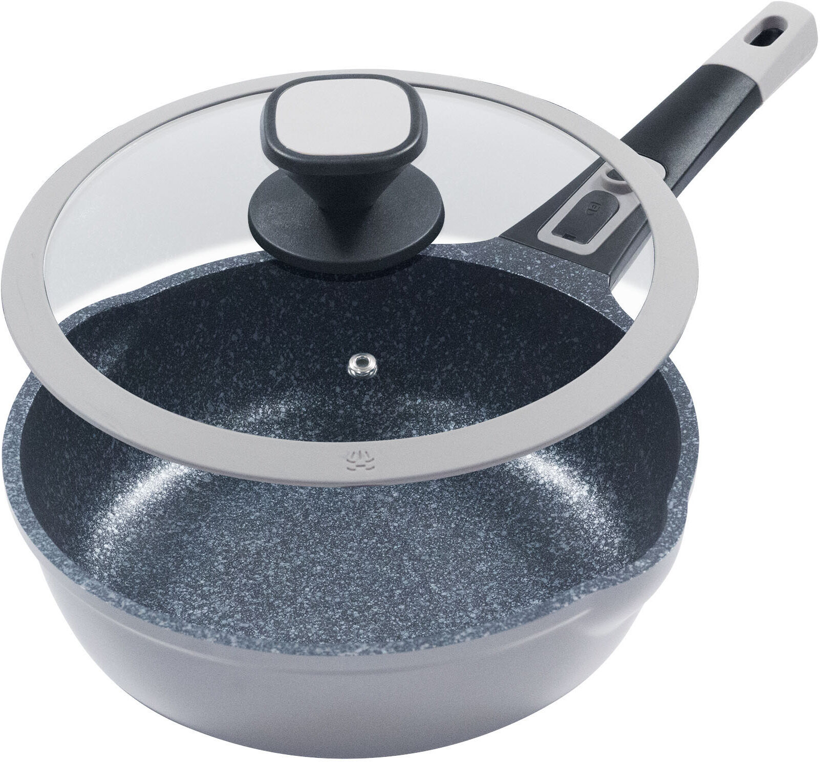 Pfannen-Set KING "Moonscape", grau, Ø:28cm, Pfannen, abnehmbarer Griff, MOONSCAPE-Beschichtung, Induktion