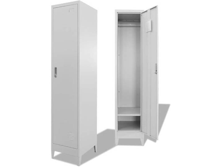 Armoire de Bureau Metallique - Armoire à Casiers en Acier - Gris - Hauteur 180 cm