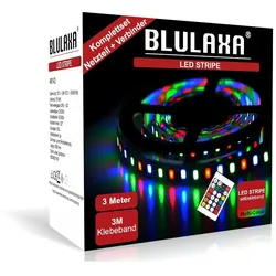 HWH LED Strip Set, 300cm, 120°, IP20, mit 3M Klebeband, 18W, RGB, mit Fernbedienung BLU-49143