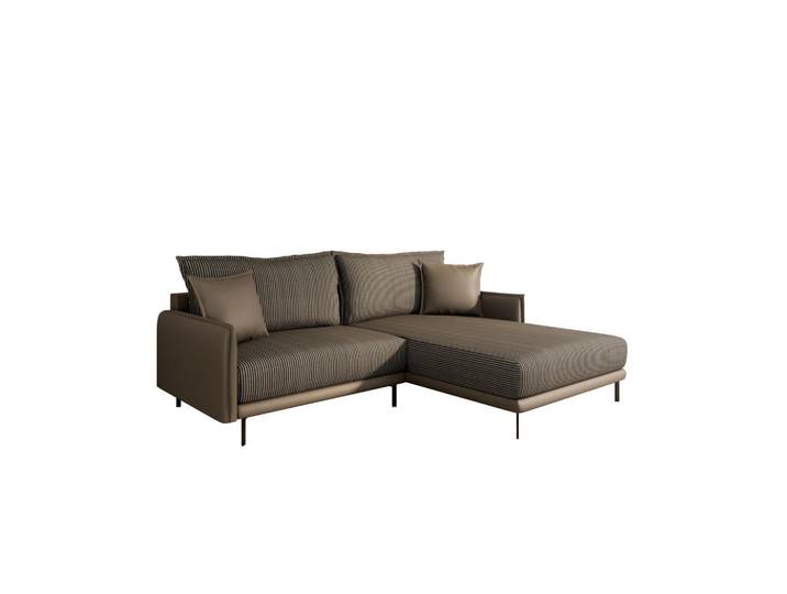 Homesy Ecksofa Selva – modernes Design trifft auf höchsten Komfort, Mokka, Holz, 246x190 cm, Wohnzimmer, Sofas & Couches, Wohnlandschaften, Ecksofas