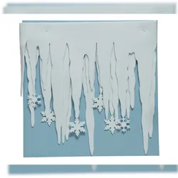 Christmas Decorations Eiszapfen Girlande Filz 34cm x 2m mit Schneeflocken Winterdeko Eiszapfengirlande Schnee Winter Deko Weihnachten Weihnachtsdeko