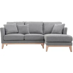 Ecksofa rechts skandinavisch Hellgrau OSLO