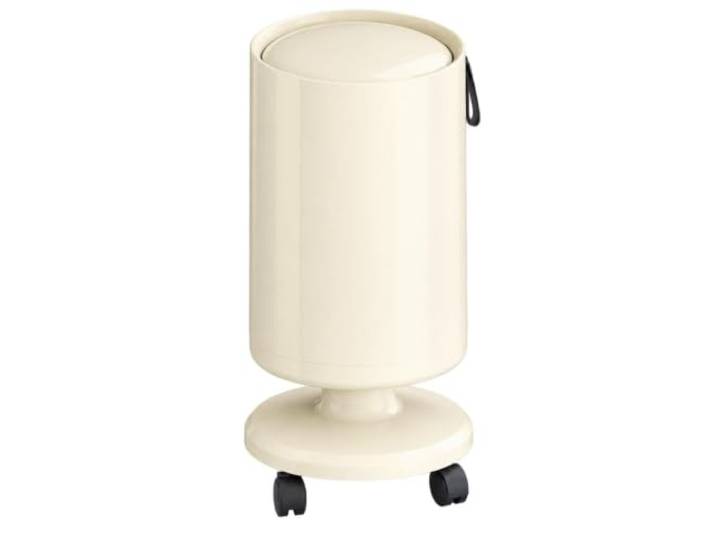 WSJJXS Mülleimer mit Rollen und Druckdeckel Abfalleimer UK, Doppelter Inneneimer, Leichte Reinigung, Geruchsschutz(White,Style B10L)