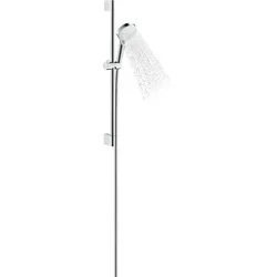 hansgrohe Crometta Brauseset Vario EcoSmart mit Brausestange 90 cm, weiß/ chrom, 26538400