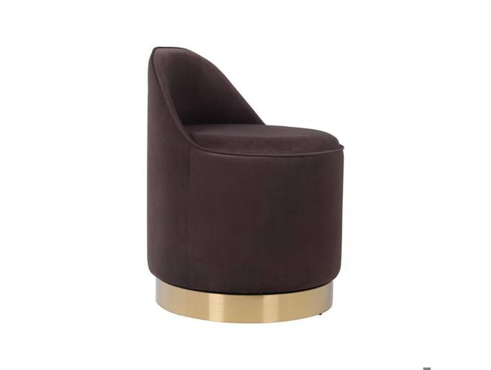 Pouf pivotant Viktor avec rangement en velours marron - Réf. VK8056633403574