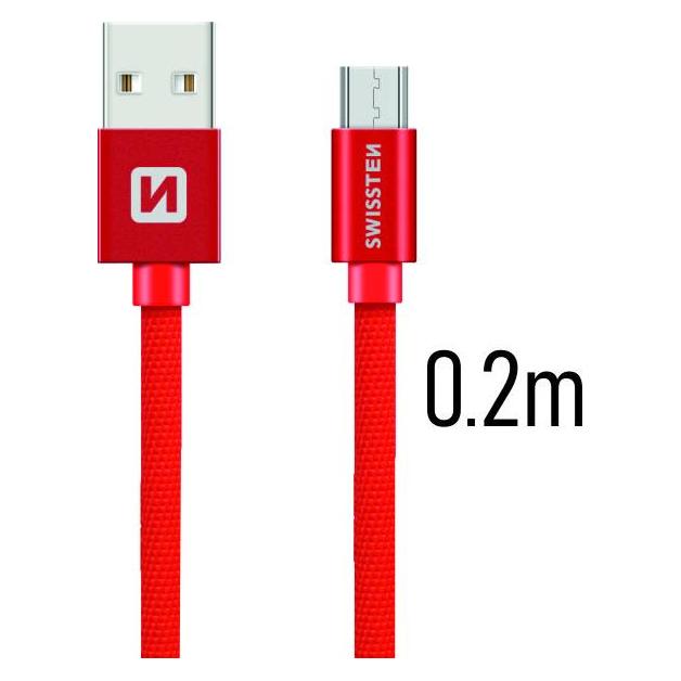 Swissten Datenkabel Textil USB / Micro-USB 0.2 M (0.20 m) (71522106)