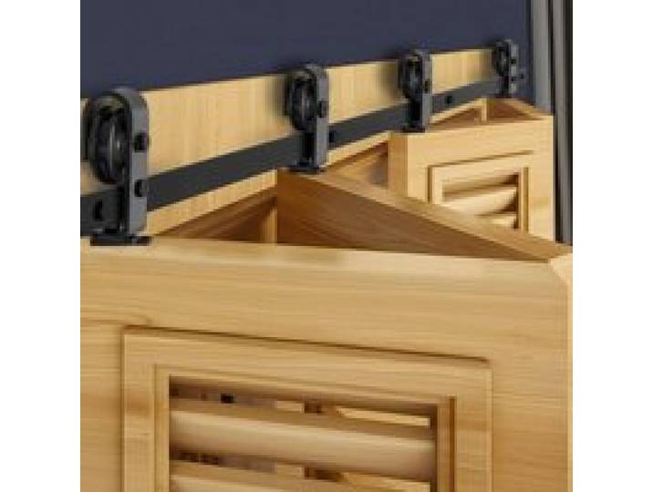 VEVOR Schiebetürsystem für faltbare Schiebetüren, 193 cm Schiebetürbeschlag, geeignet für vier 45,7 cm große Schrank-, Speisekammer- & Wäschetüren (nicht im Lieferumfang enthalten)
