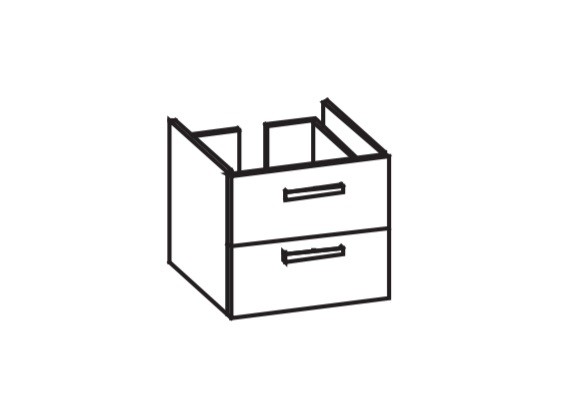 Artiqua 411 Waschtischunterschrank für Vero 045460 Eiche Ribbeck quer NB, 411-WU2L-D18-7187-444 411-WU2L-D18-7187-444