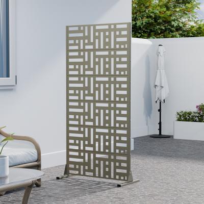 Lirago Outdoor Freestanding Metal Privacy Screen Decorative Partition Panel for Patio Garden Balcony