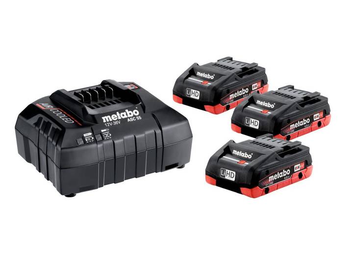 Akku-Ladestation METABO 3 x LIHD 4 Ah , schwarz, Ladegeräte, Akku-Ladestation