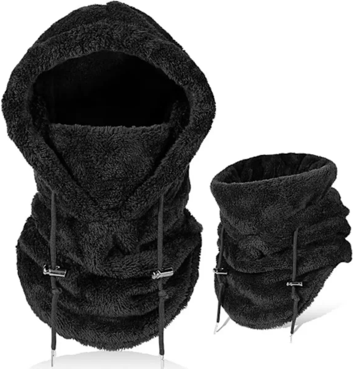 INF Thermische Fleece Fahrrad Sturmhaube - Winddichte Winter Balaclava für Outdoor-Sportarten Schwarz