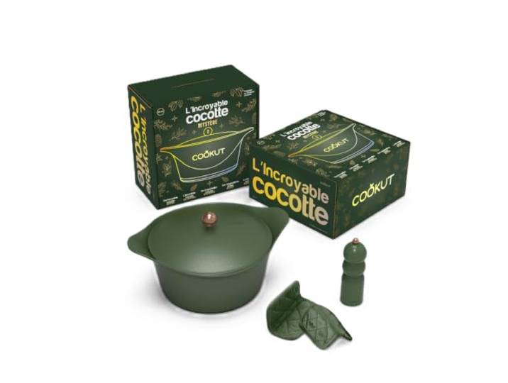 Cookut, L'Incoyable Cocotte Weihnachtsbox, 24 cm, Farngrün