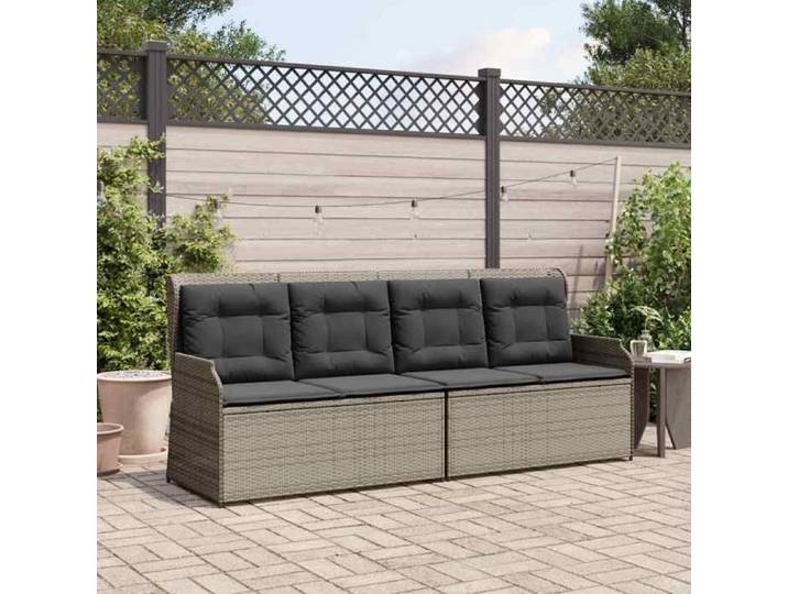 VIDAXL Banc de jardin( 1 pc) - Banquette - Gris polyrotin 110x67x95 cm M12342