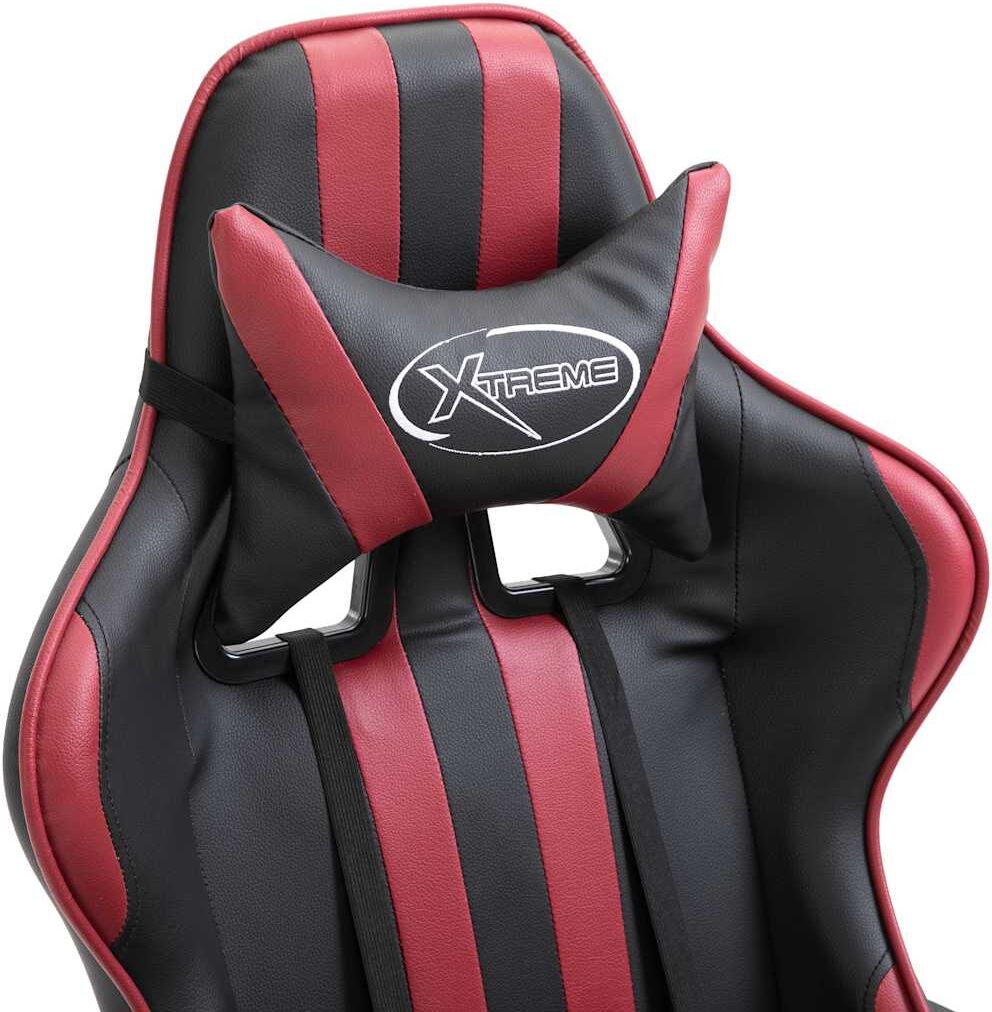 vidaXL Chaise de jeu Rouge bordeaux Similicuir