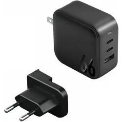 Energea ład. siec. 1xUSB+2xUSB-C PD-PPS-QC 3.0 66W 2C1A czarny/black US+EU Travelite GAN66 (66 W, 3 Ports), USB Ladegerät, Schwarz