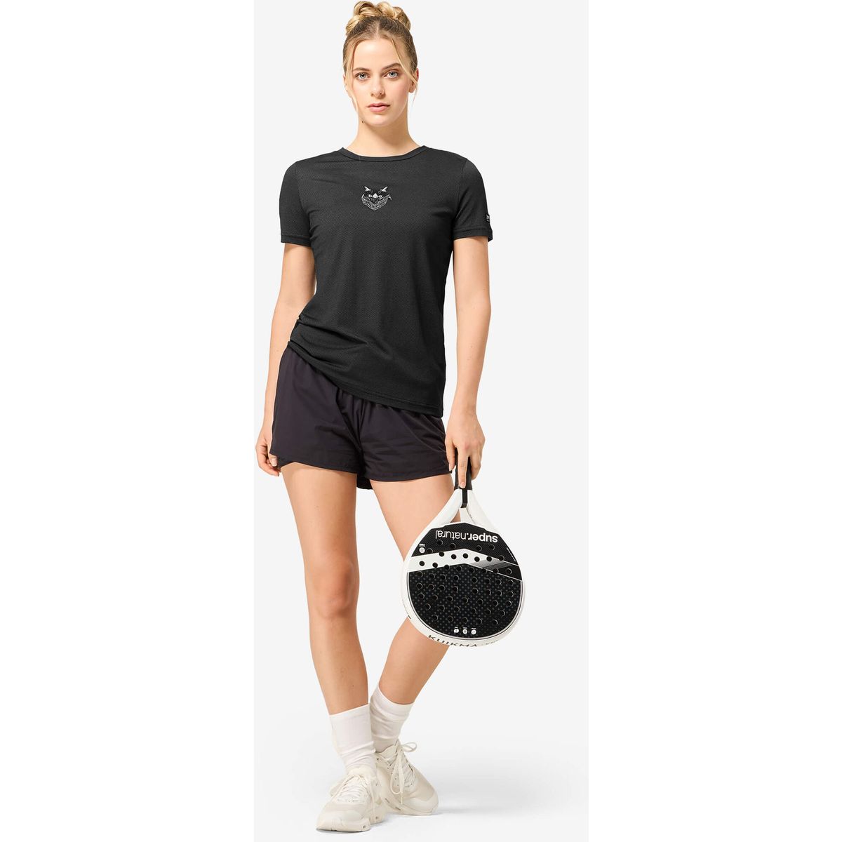 Super.Natural W Bandito CAT Mesh Tee jet black/jet black/white stone (24J) S SNWP0326424JS