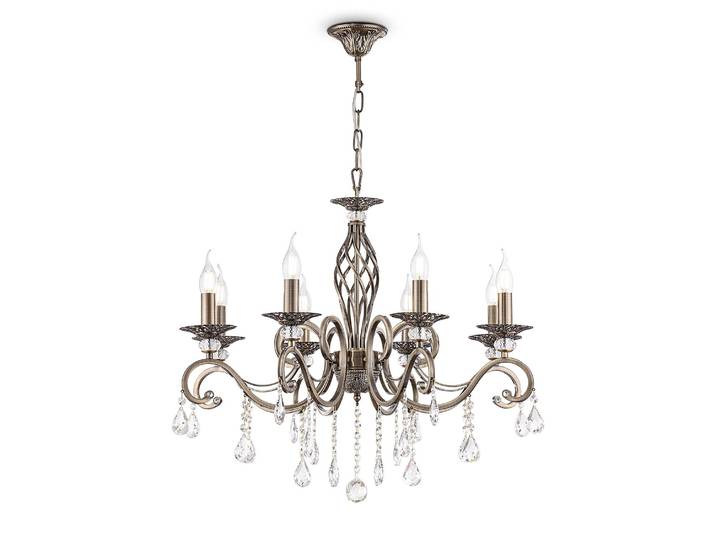 Lustre Grace - Type B Ø 72cm Laiton 8 Verre cristal / Métal mixte E14