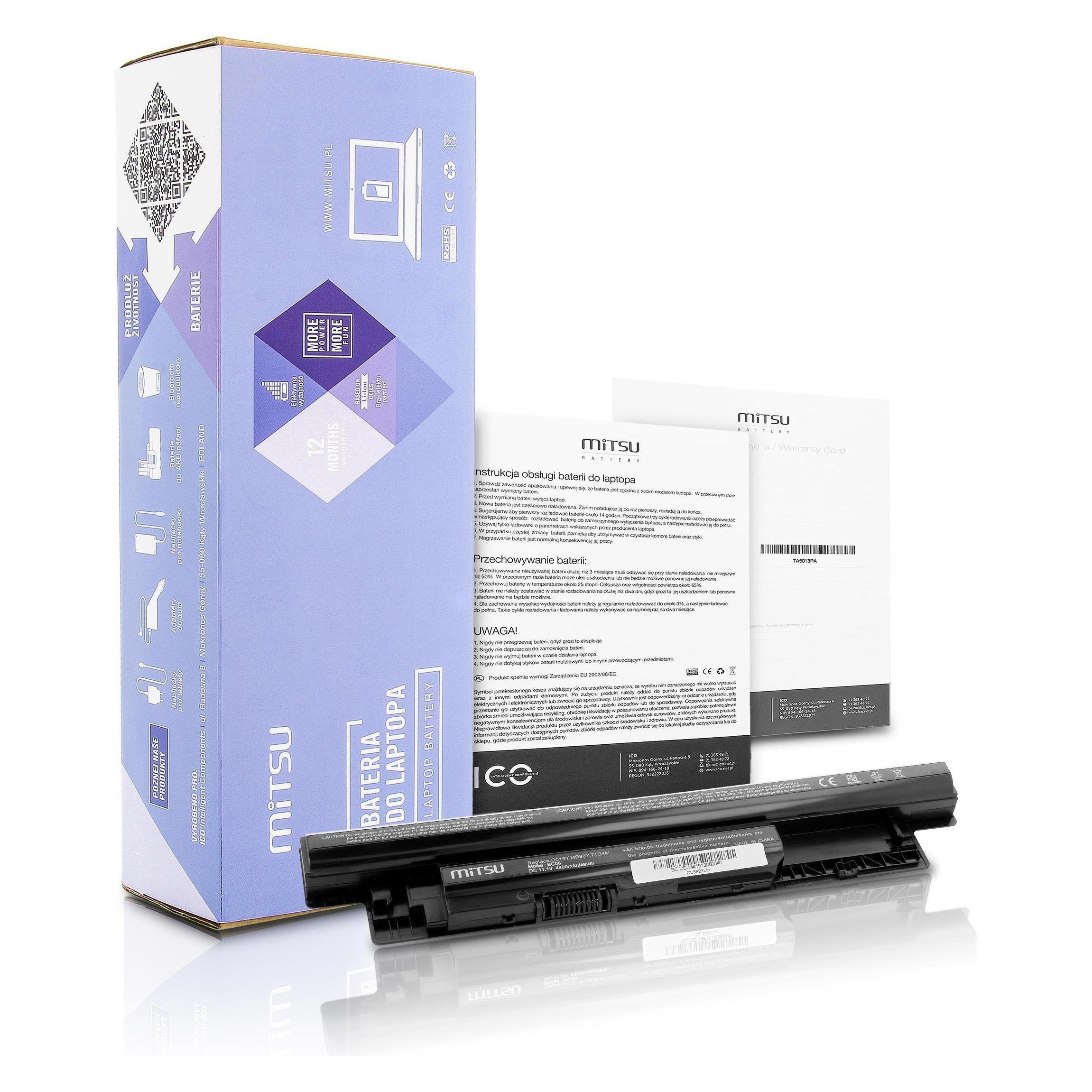 Mitsu BATTERY BC/DE-14 (DELL 4400 MAH 49 WH) - Batterie (6 Zellen, 4400 mAh) (BC/DE-14)