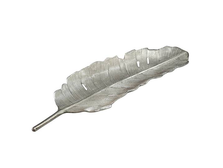 Livetastic Dekoschale, Silberfarben, Metall, Blatt, 26x5x80 cm, handgemacht, mit Beinen, Dekoration, Dekoschalen