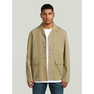 Jackenblazer G-STAR "Marseille Blazer", Damen, Gr. M, beige (safari), Obermaterial: 100% Baumwolle, Blazer