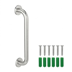 Relaxdays Haltegriff Badezimmer, Edelstahl, Wandgriff Dusche & Badewanne, 200 kg, Senioren & behinderte Menschen, silber