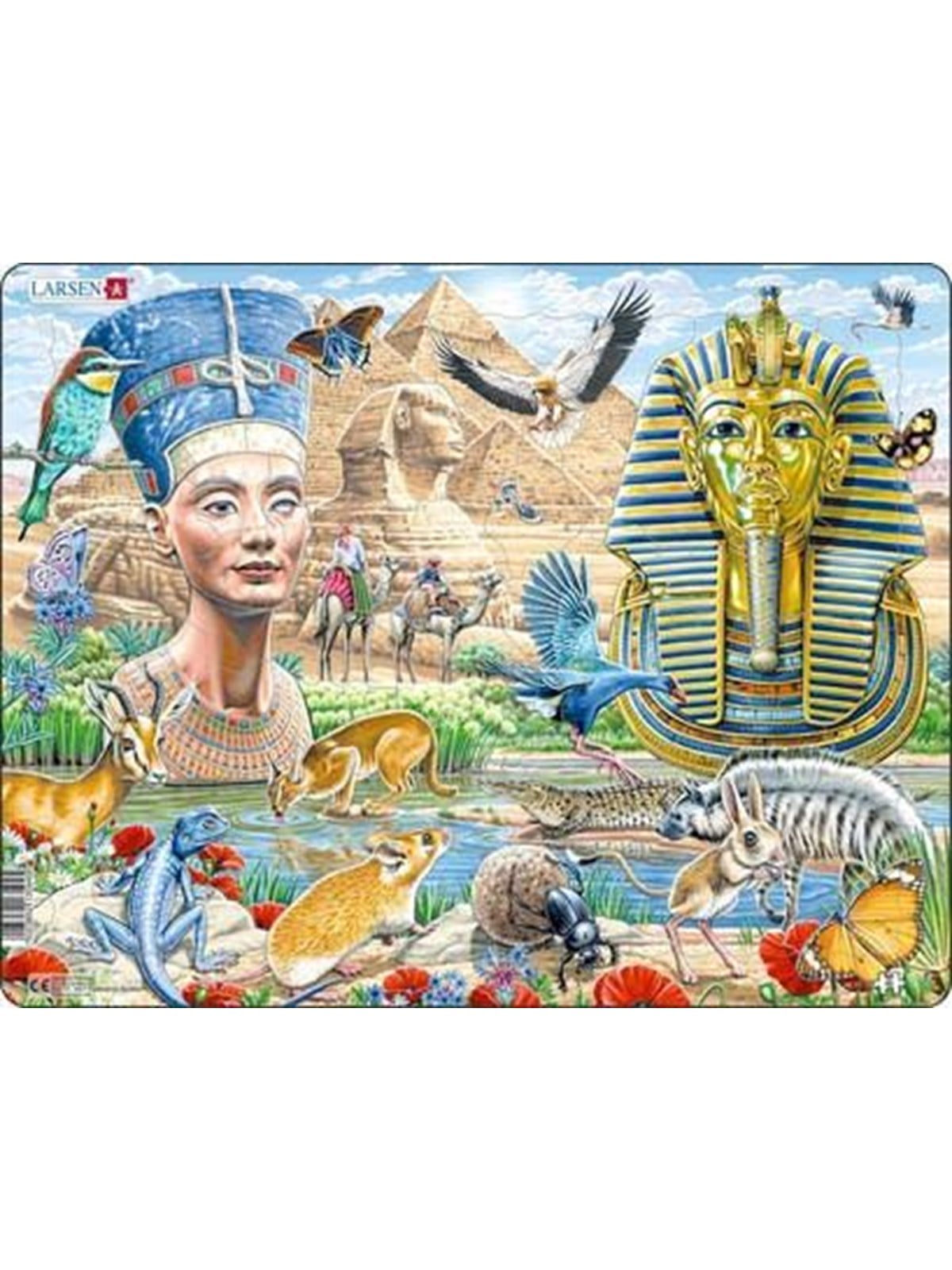 Larsen Puzzles Puzzle Sphinx und Pyramiden - 85 Teile, Maxi ( 2D Puzzles