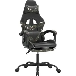 vidaXL Gaming-Stuhl mit Fußstütze Schwarz und Tarnfarben Kunstleder