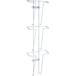 Wandprospekthalter JACKSON aus Draht, A4, silber, Fächer 3, Stahl