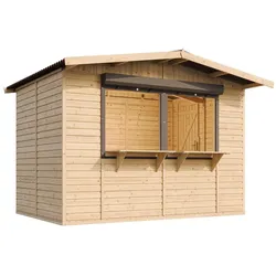 MARKTBUDE Holz M150Z Gartenhaus, Holz - 263 x 336 cm / 6 m2